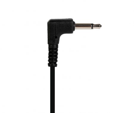 The 90 degree 3.5mm mono connector of lavalier microphone.